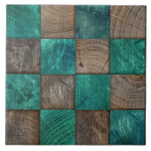 Houten Textuur Mozaïek Kunst Tegeltje (Voorkant)