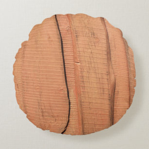 Houten textuur rond kussen