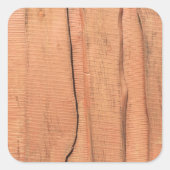 Houten textuur vierkante sticker (Voorkant)