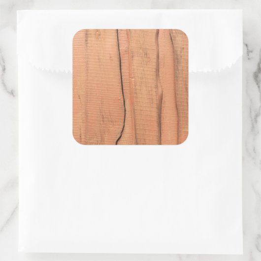 Houten textuur vierkante sticker (Tas)