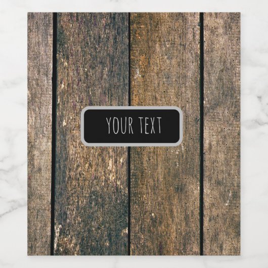 Houten textuur wijn etiket (Enkel label)