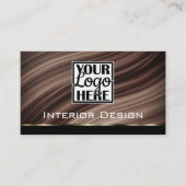 Houten Textuurraad Golvende Houten Korrel Logo Visitekaartje (Voorkant)