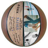 Houten Thema Vaderdag Papa's Verjaardag Basketbal (Verticaal)