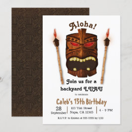 Houten Tiki Aloha Polynesische Masker Luau Verjaar Kaart