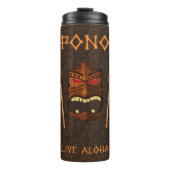  Houten Tiki Mask Custom Pono Live Aloa Thermosbeker (Voorkant)