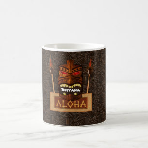 Houten Tiki Mask Retro Aloha Hawaiian Koffiemok