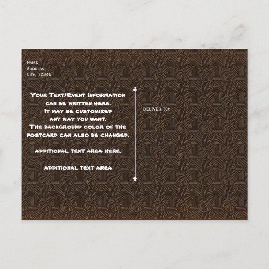 Houten Tiki Mask  Retro LUAU Aloha Party Uitnodiging Briefkaart (Achterkant)