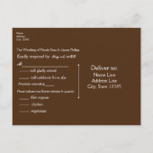 Houten Tiki Mask Retro Wedding Party RSVP Uitnodiging Briefkaart (Achterkant)