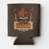 Houten Tiki Masker Retro Luau Hawaiian Blikjeskoeler (Voorkant)