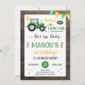 Houten Tractor Verjaardag uitnodiging (Voorkant)