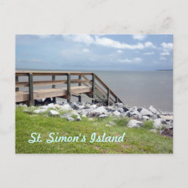 Houten trap naar water Briefkaart