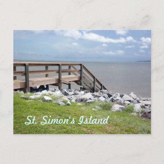 Houten trap naar water Briefkaart (Voorkant)