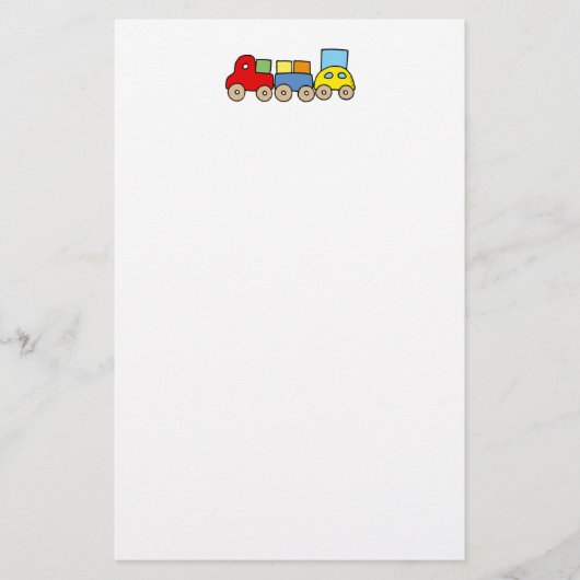 Houten trein met briketten briefpapier (Voorkant)