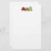 Houten trein met briketten briefpapier (Voorkant / Achterkant)