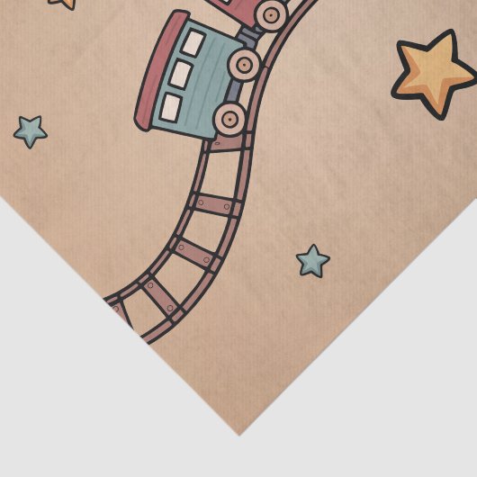 houten trein tissuepapier (Detail)