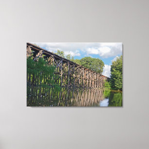 Houten Trein Trestle Canvas Afdruk