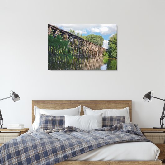 Houten Trein Trestle Canvas Afdruk (Insitu (Slaapkamer))