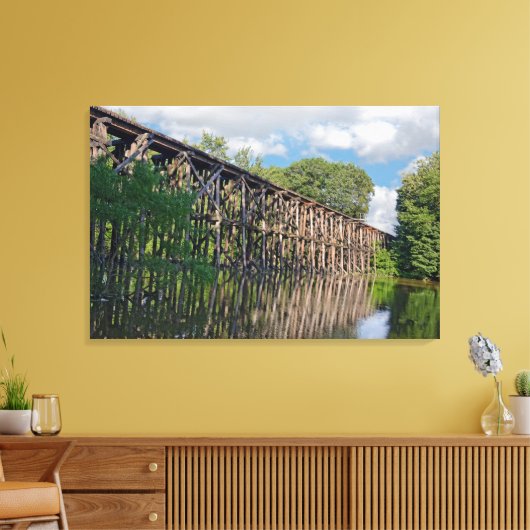 Houten Trein Trestle Canvas Afdruk (Insitu (Woonkamer))