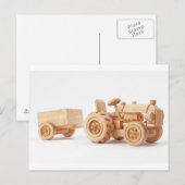 Houten trekker briefkaart (Voorkant / Achterkant)