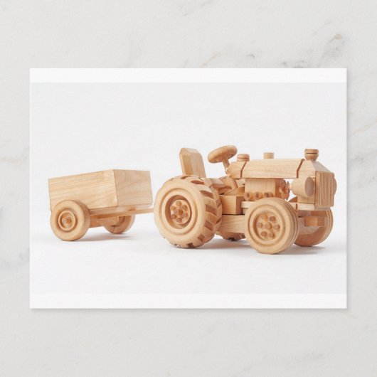 Houten trekker briefkaart (Voorkant)