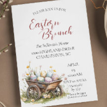 Houten trolley met eieren Paasbrunch