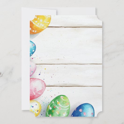 Houten trolley met eieren Paasbrunch Kaart (Achterkant)