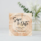Houten Trouw Save the date met website Uitnodiging (Staand voorkant)
