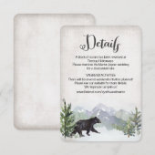 Houten Trouwdetailskaart met Beer in Landelijke St RSVP Kaartje (Voorkant / Achterkant)