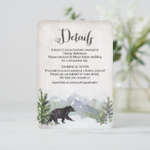 Houten Trouwdetailskaart met Beer in Landelijke St RSVP Kaartje (Staand voorkant)