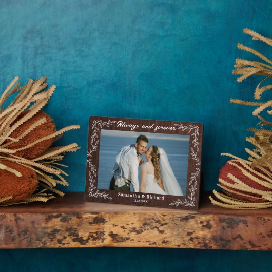 Houten Trouwfoto 'Altijd en Voor altijd' Fotoplaat (Zijkant)