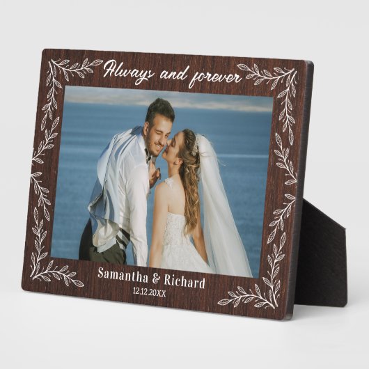 Houten Trouwfoto 'Altijd en Voor altijd' Fotoplaat (Zijkant)