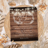 Houten Trouwkaart met Budget Landelijke Slingerlam