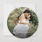 Houten trouwkaart met QR-code voor 'save the date' Kaart (Achterkant)