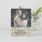 Houten Trouwkaart Save the Date Aankondiging (Staand voorkant)