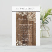 Houten trouwrichtingskaart 'Rustic Wood Lace' 9x15 Kaart (Staand voorkant)