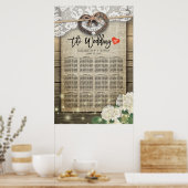 Houten trouwstoelindeling met hoefijzeren Hortensi Poster (Keuken)