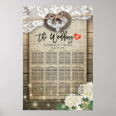 Houten trouwstoelindeling met hoefijzeren Hortensi Poster (Voorkant)