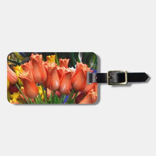 Houten tulpen uit Amsterdam Bagagelabel (Voorkant horizontaal)