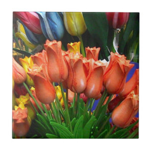 Houten tulpen uit Amsterdam Tegeltje
