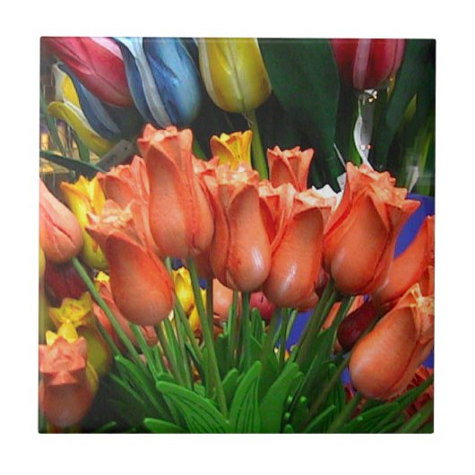 Houten tulpen uit Amsterdam Tegeltje (Voorkant)