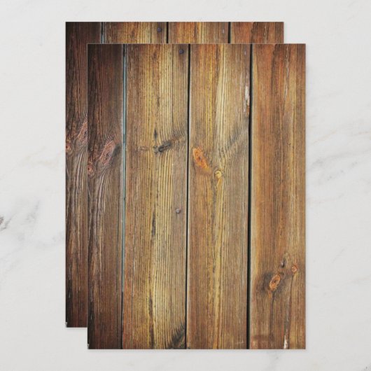 Houten uitnodiging zonder tekst (Voorkant / Achterkant)