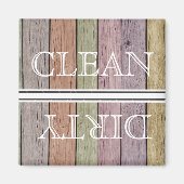 Houten vaatwasser magneet schoon en vuil (Voorkant)