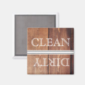 Houten vaatwasser magneet schoon en vuil (Voorkant / Achterkant)