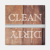 Houten vaatwasser magneet schoon en vuil (Voorkant)