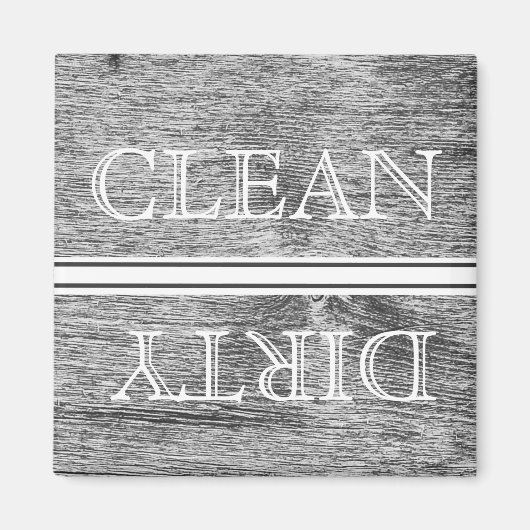 Houten vaatwasser magneet schoon en vuil (Voorkant)