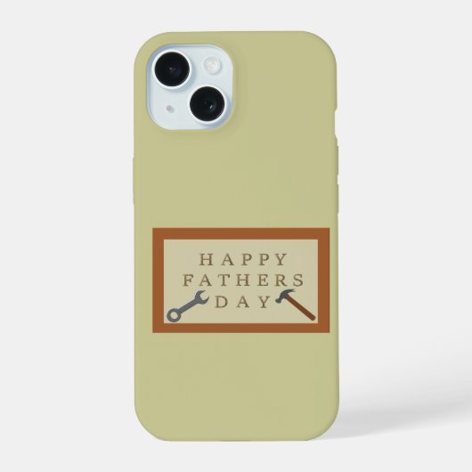 Houten Vaderdag Bord iPhone 15 Case (Achterkant)
