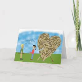 Houten Valentijn - Lege binnenkant (aanpassen) Feestdagen Kaart