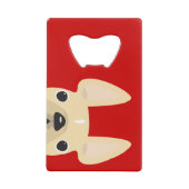 Houten van een Franse Bulldog Bottle Open Card Creditkaart Flessenopener (Voorkant)