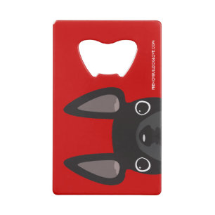 Houten van een Franse Bulldog Bottle Open Card Creditkaart Flessenopener