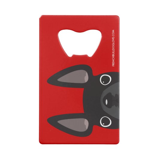 Houten van een Franse Bulldog Bottle Open Card Creditkaart Flessenopener (Achterkant)